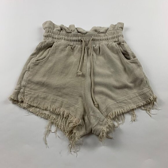Blank NYC Natural Linen Blend High Rise Pull On Shorts XS - Picture 1 of 4